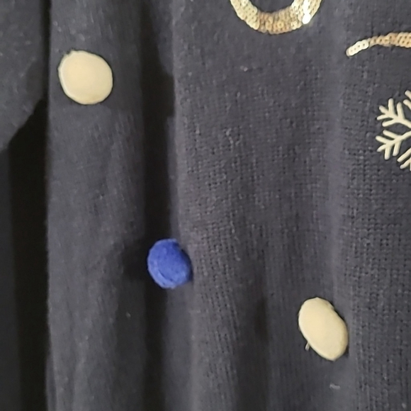 Christmas Let it Snow crewneck sweater navy 100% Acrylic - Picture 5 of 9